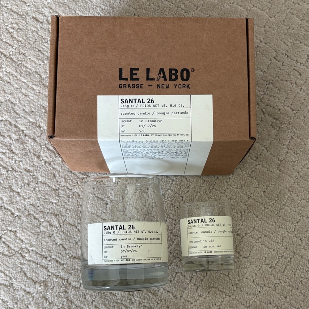 Le Labo Santal 26 Candles with Brown Box
